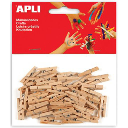 Picture of MINI WOODEN NATURAL PEGS 25MM - 45PK
